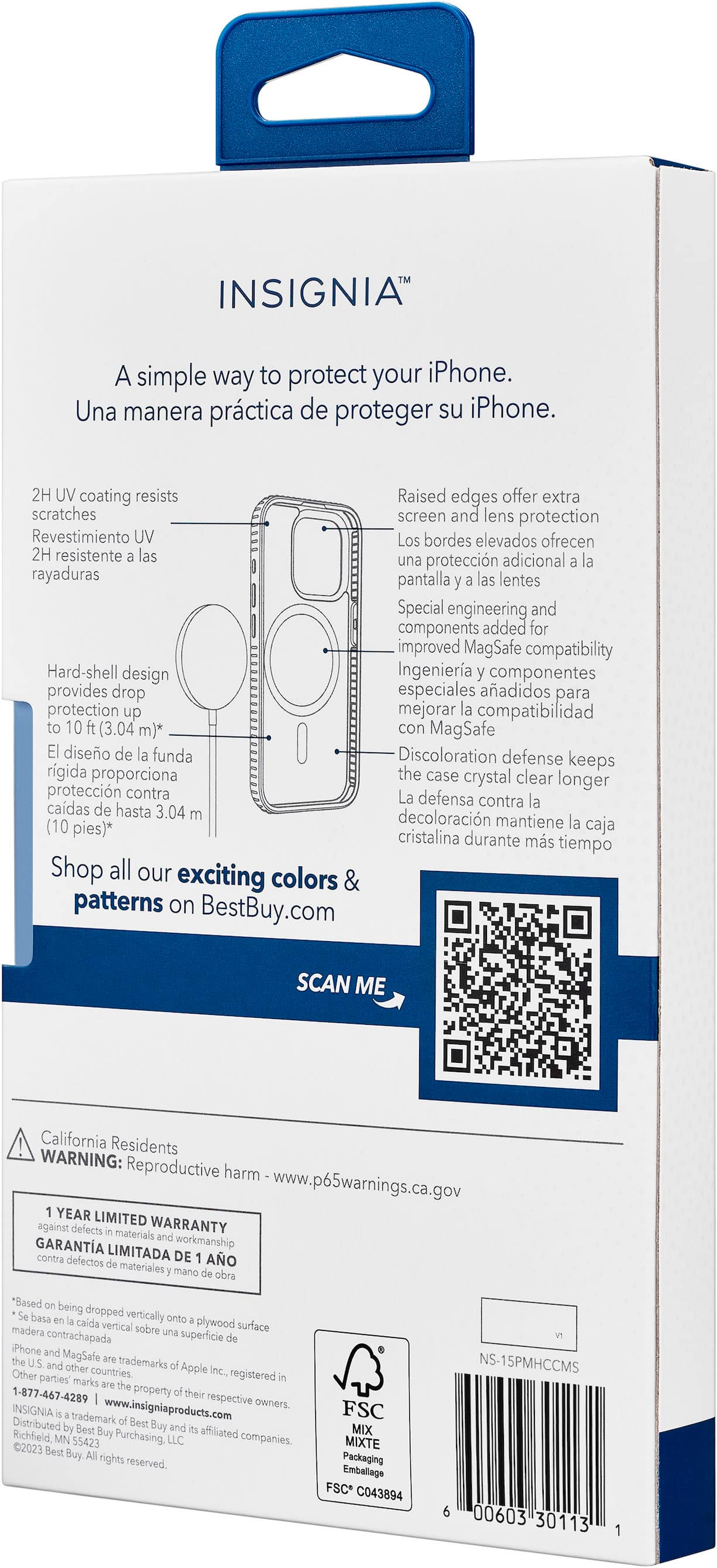 Alt View 17. Insignia™ - Hard-Shell Case with MagSafe for iPhone 15 Pro Max - Clear.