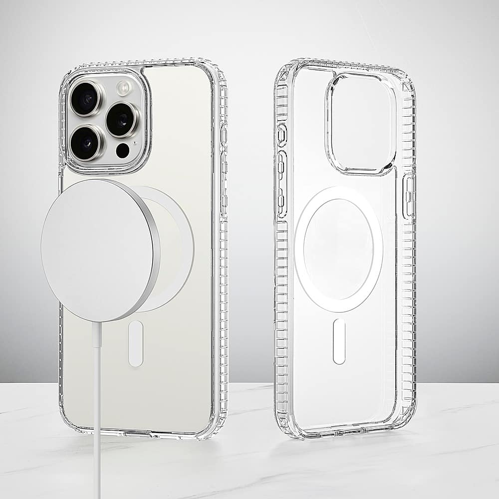 Alt View 19. Insignia™ - Hard-Shell Case with MagSafe for iPhone 15 Pro - Clear.