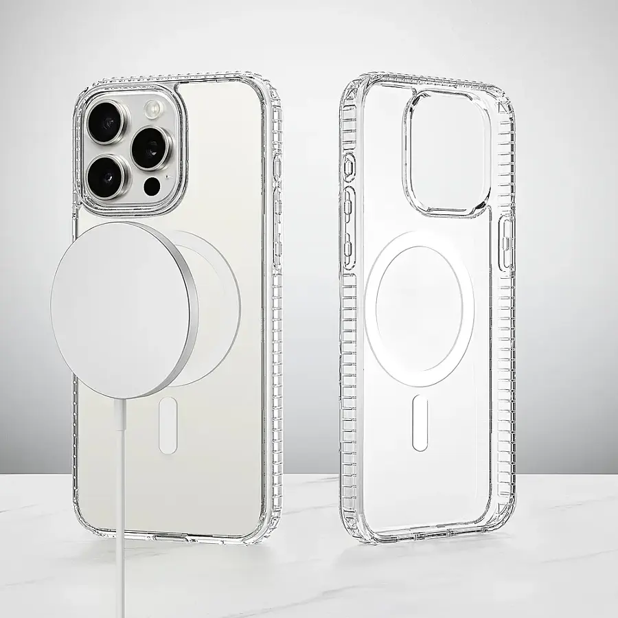 Insignia™ - Hard-Shell Case with MagSafe for iPhone 15 Pro - Clear