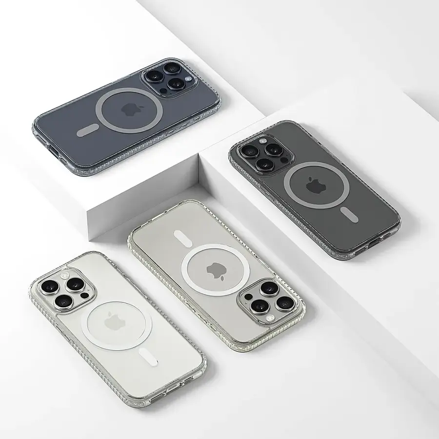 Insignia™ - Hard-Shell Case with MagSafe for iPhone 15 Pro - Clear