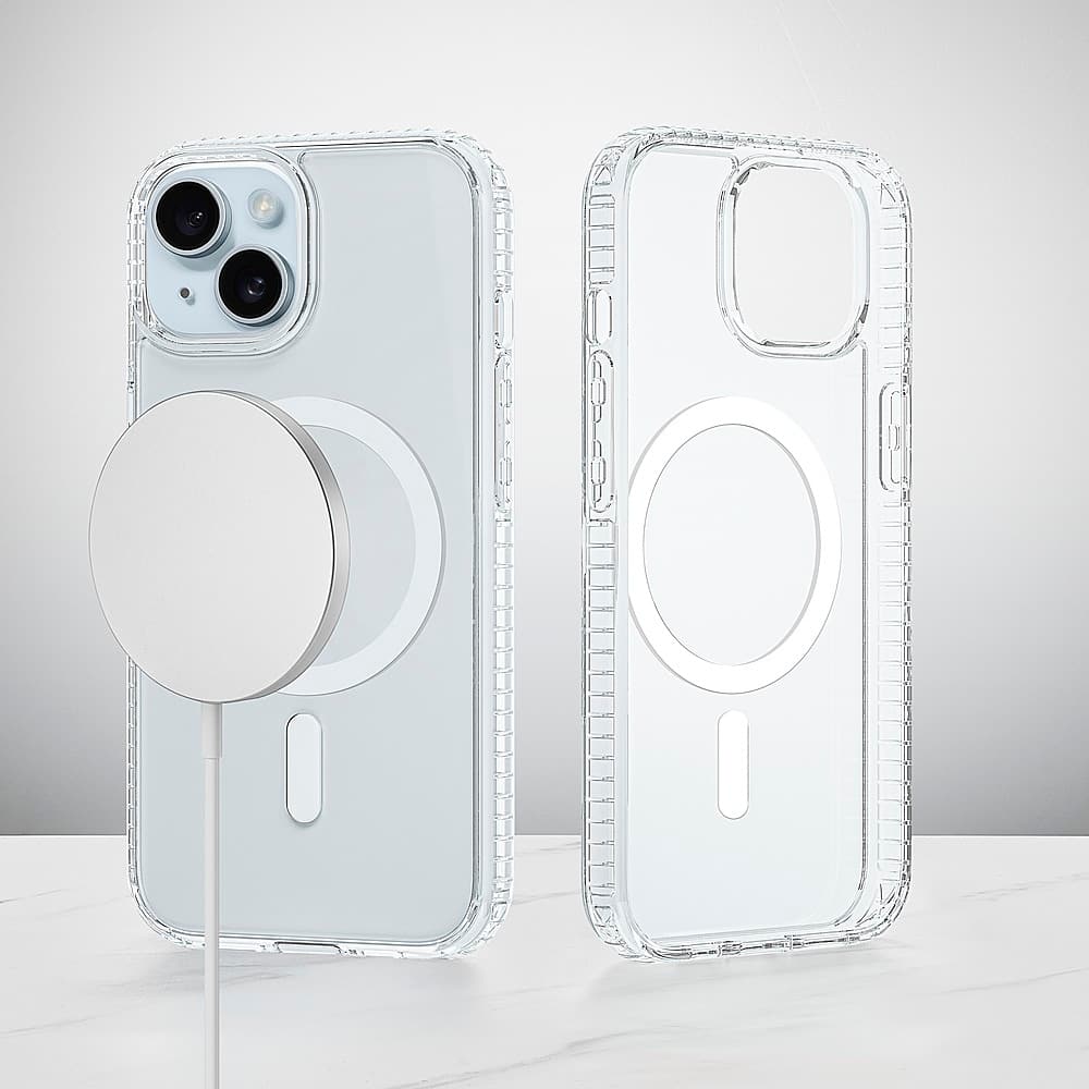 Alt View 19. Insignia™ - Hard-Shell Case with MagSafe for iPhone 15 - Clear.