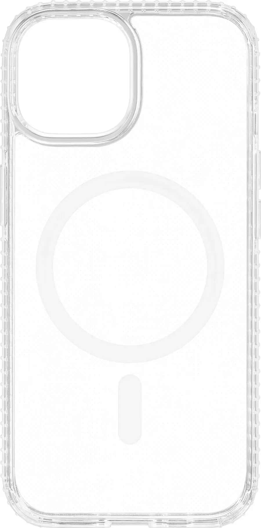 Angle. Insignia™ - Hard-Shell Case with MagSafe for iPhone 15 - Clear.