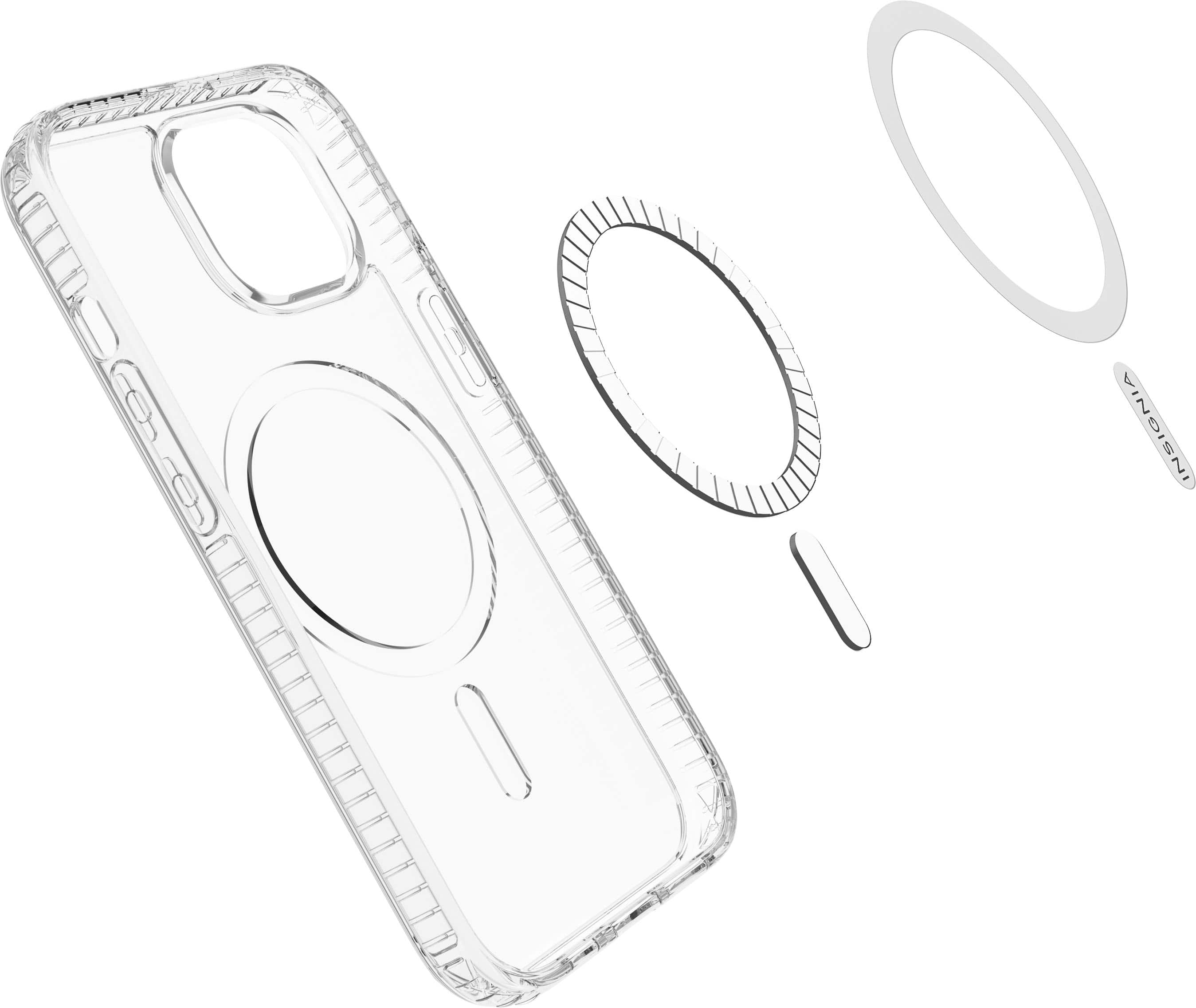 Alt View 2. Insignia™ - Hard-Shell Case with MagSafe for iPhone 15 - Clear.