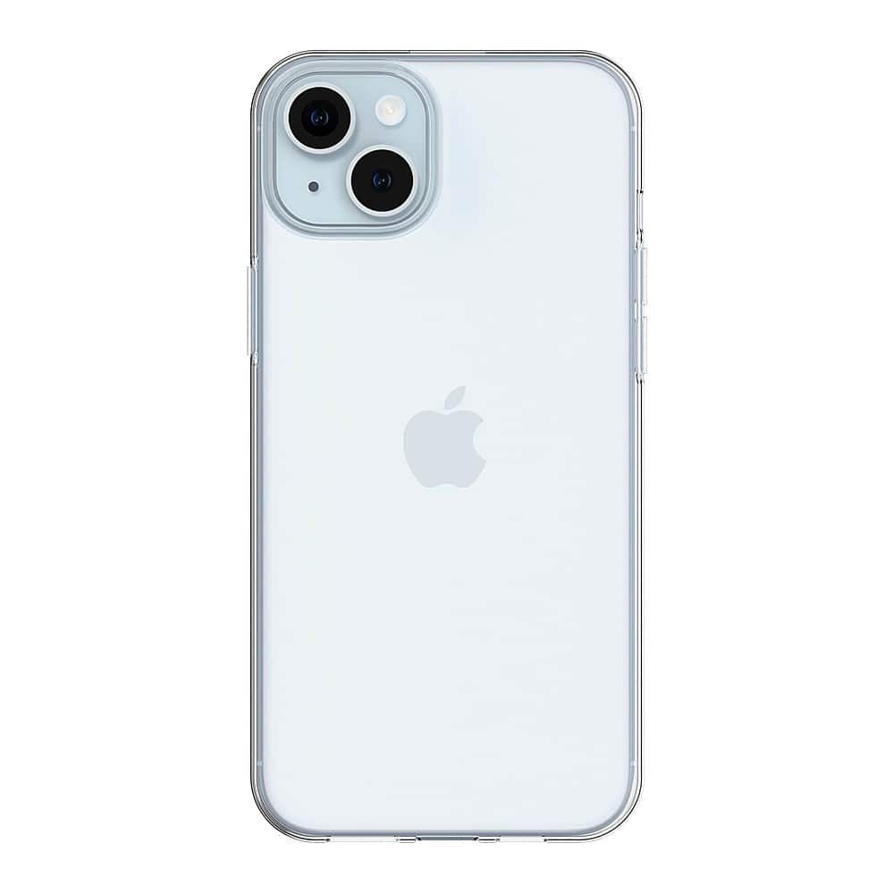 Front. Best Buy essentials™ - Soft-Shell Case for iPhone 15 Plus - Clear.