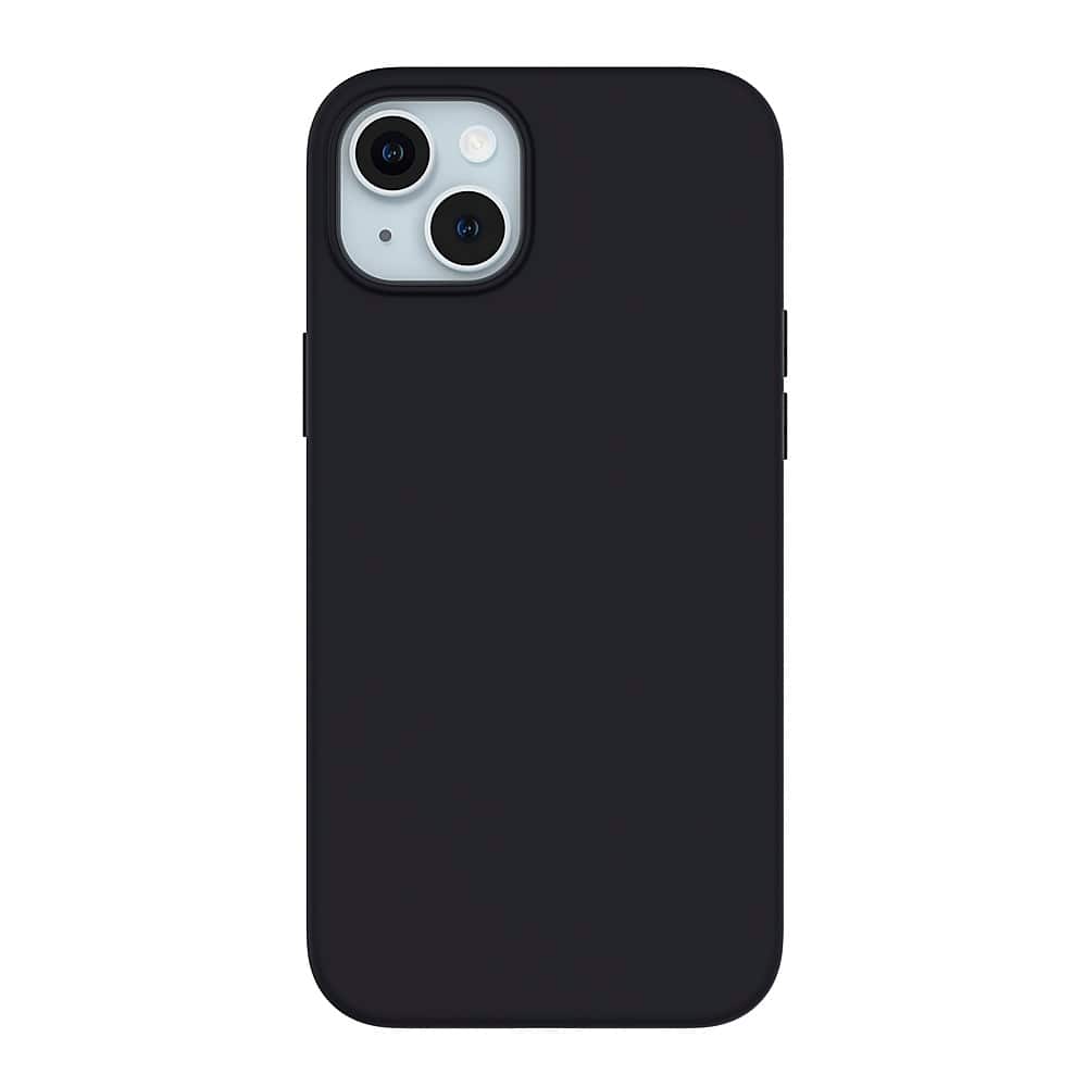 Front. Insignia™ - Silicone Case with MagSafe for iPhone 15/14/13 - Black.