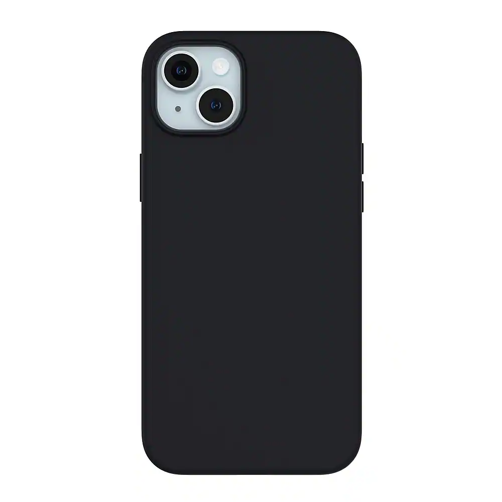 Front. Insignia™ - Silicone Case with MagSafe for iPhone 15/14/13 - Black.