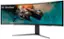 Left. LG - UltraGear 49" LED Curved Dual QHD 1-ms FreeSync Monitor with HDR (DisplayPort, HDMI, USB) - Black.