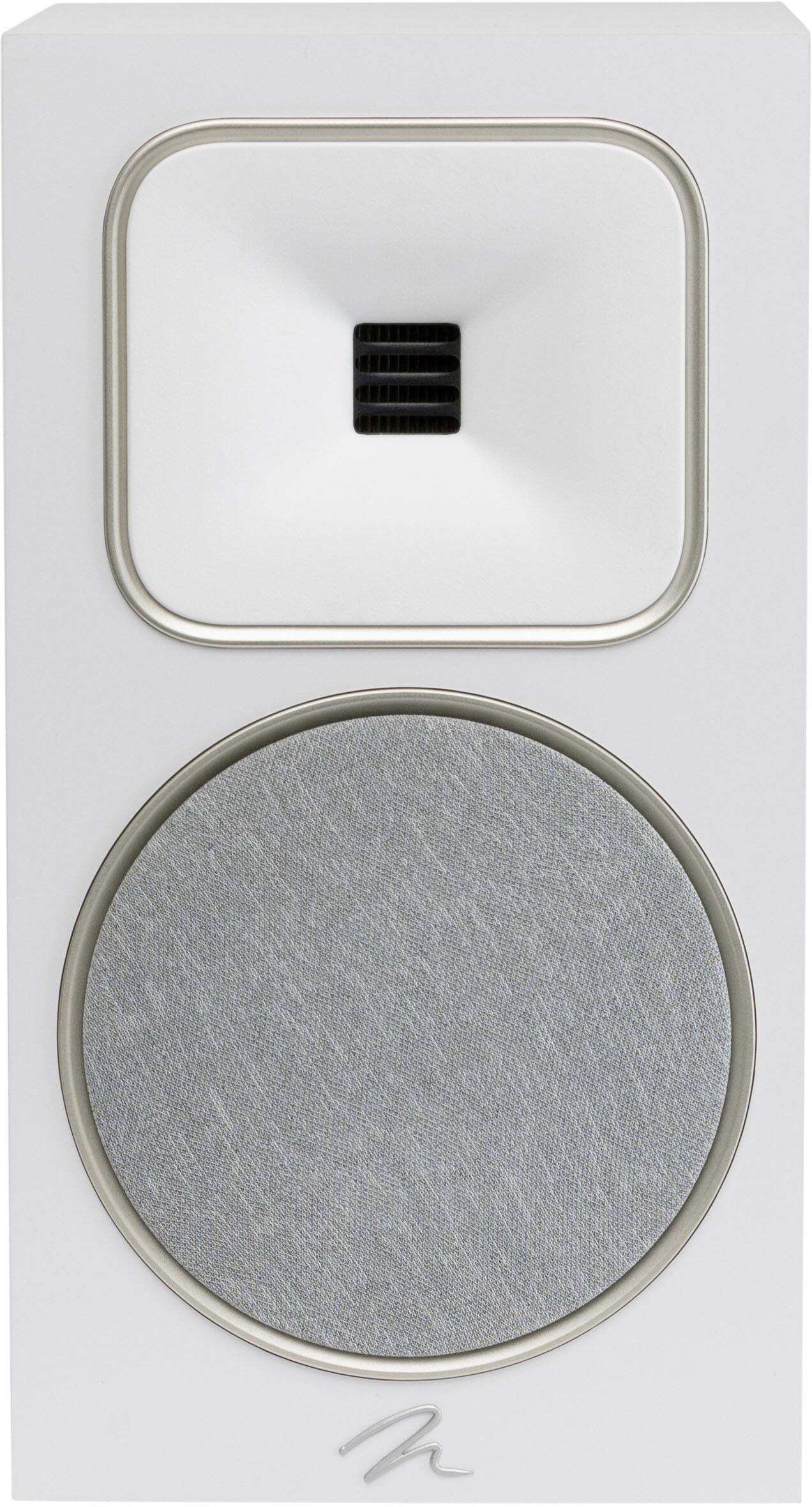 Left. MartinLogan - Motion Foundation B1 2-Way Bookshelf Speaker with 5.5” Midbass Driver (Each) - Satin White.