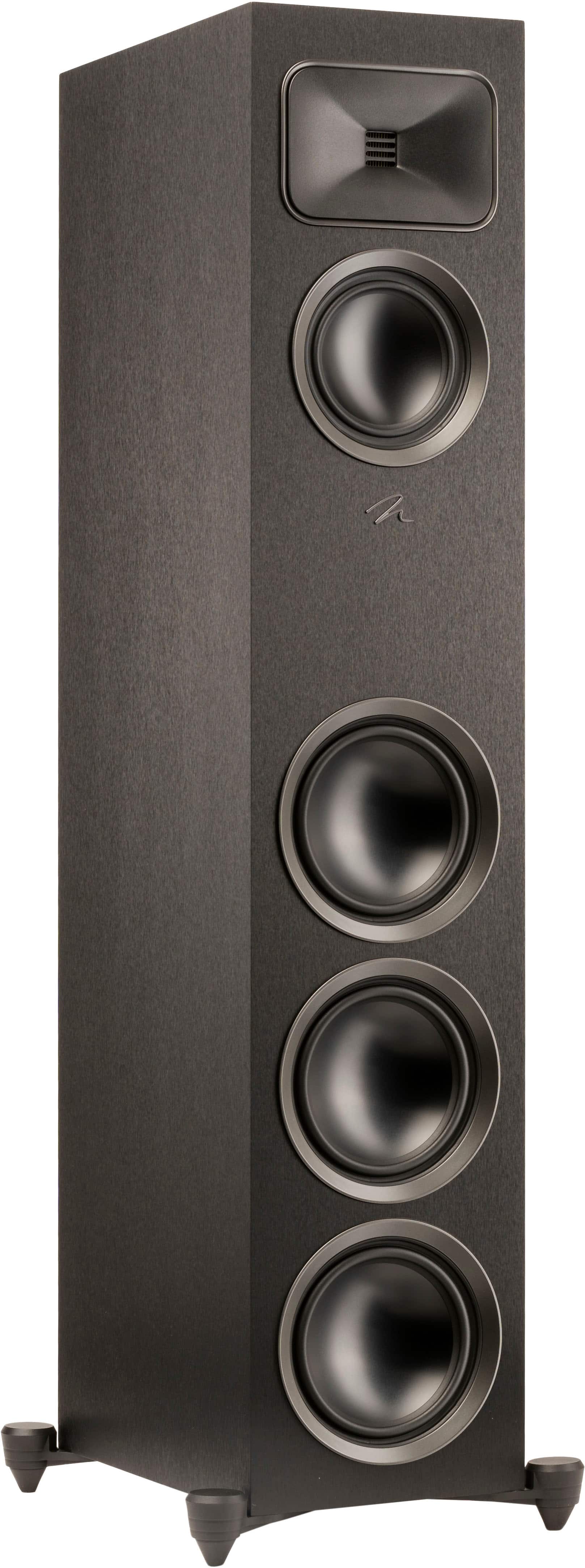 Angle. MartinLogan - Motion Foundation F2 3-Way Floorstanding Speaker with 5.5” Midrange and Triple 6.5” Bass Drivers (Each) - Black.
