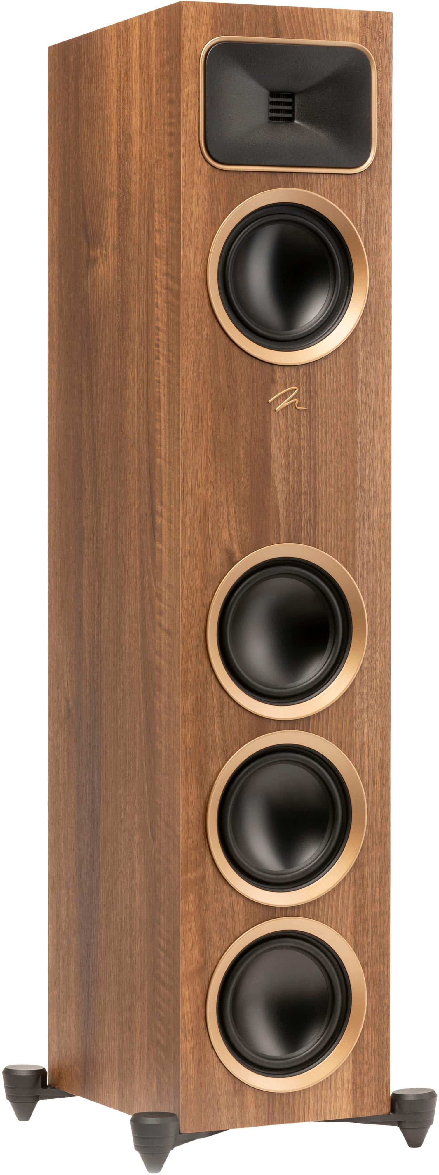 Angle. MartinLogan - Motion Foundation F2 3-Way Floorstanding Speaker with 5.5” Midrange and Triple 6.5” Bass Drivers (Each) - Walnut.
