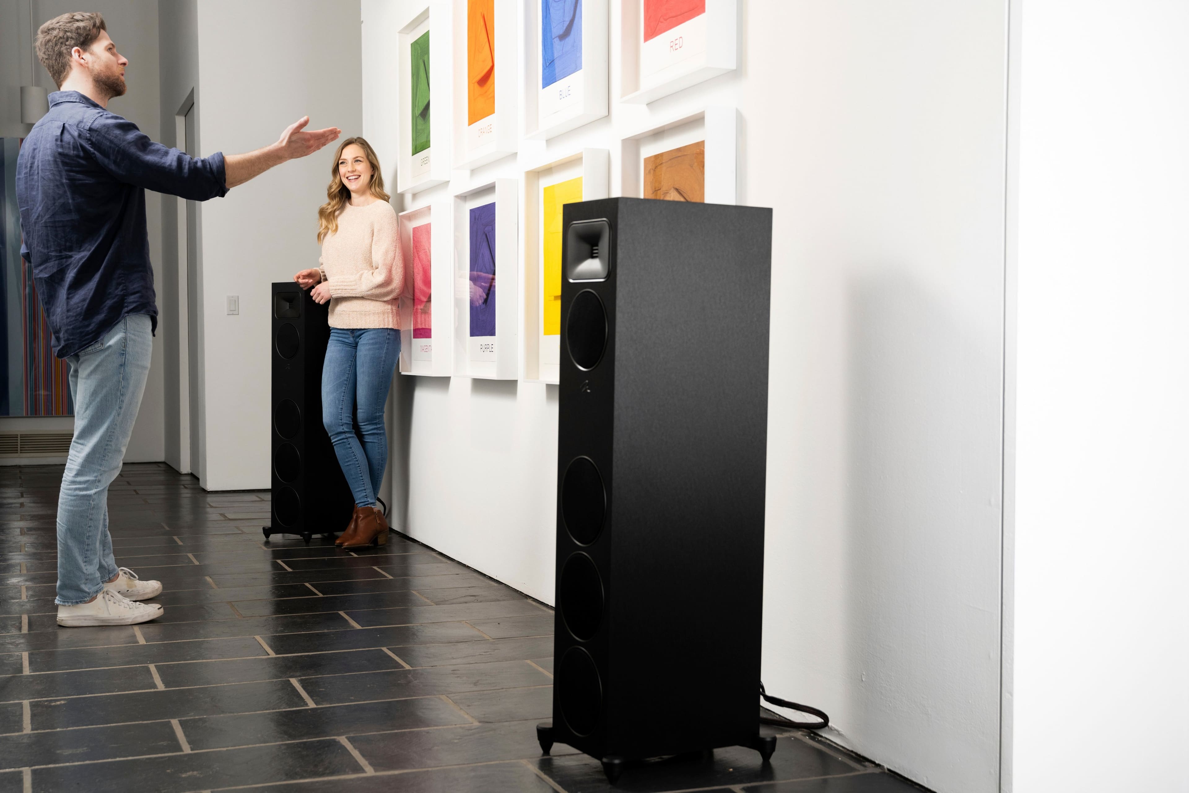 Alt View 31. MartinLogan - Motion Foundation F2 3-Way Floorstanding Speaker with 5.5” Midrange and Triple 6.5” Bass Drivers (Each) - Walnut.