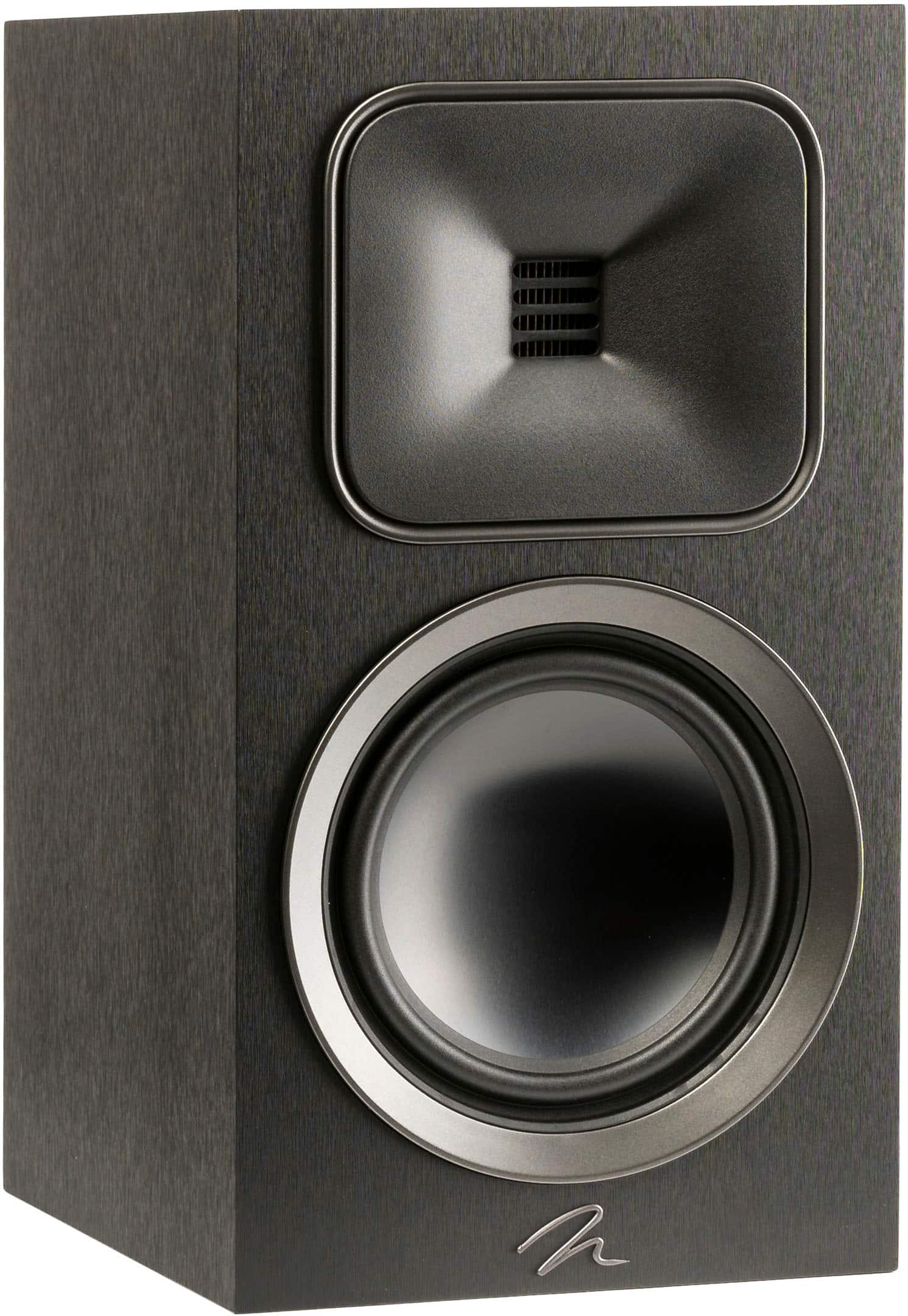 Angle. MartinLogan - Motion Foundation B1 2-Way Bookshelf Speaker with 5.5” Midbass Driver (Each) - Black.
