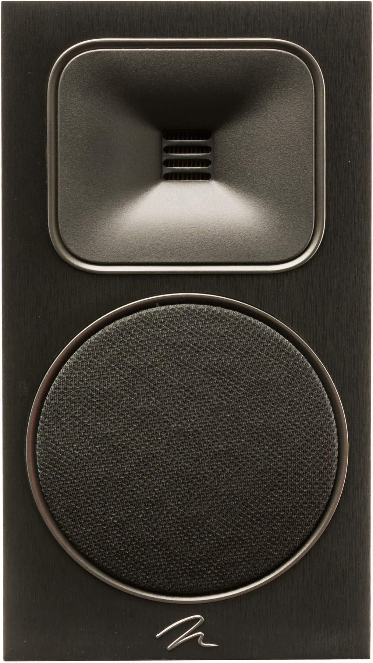 Left. MartinLogan - Motion Foundation B1 2-Way Bookshelf Speaker with 5.5” Midbass Driver (Each) - Black.