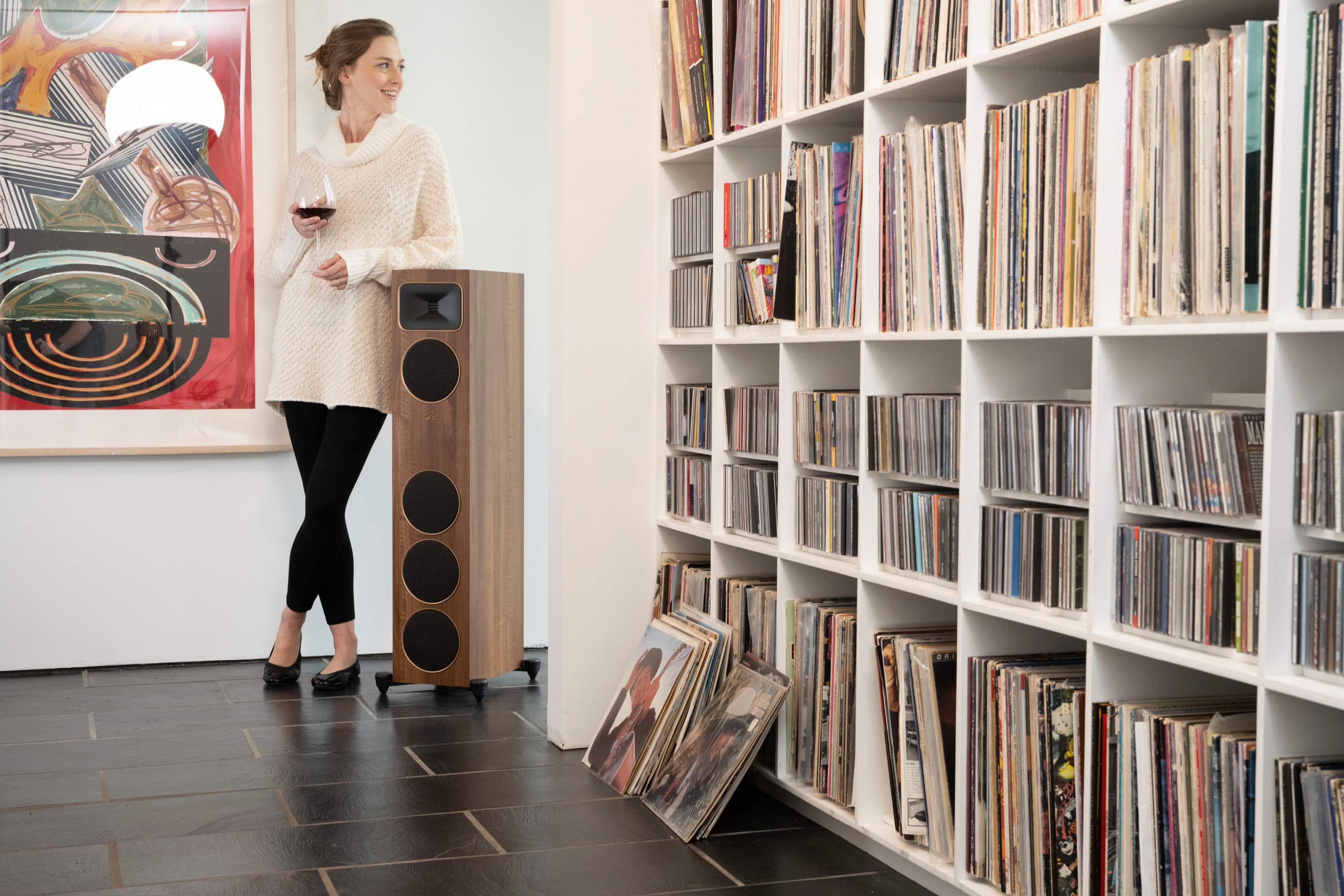 Alt View 25. MartinLogan - Motion Foundation F1 3-Way Floorstanding Speaker with 5.5” Midrange and Triple 5.5” Bass Drivers (Each) - Black.