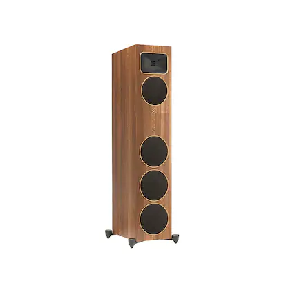 Front. MartinLogan - Motion Foundation F1 3-Way Floorstanding Speaker with 5.5” Midrange and Triple 5.5” Bass Drivers (Each) - Walnut.