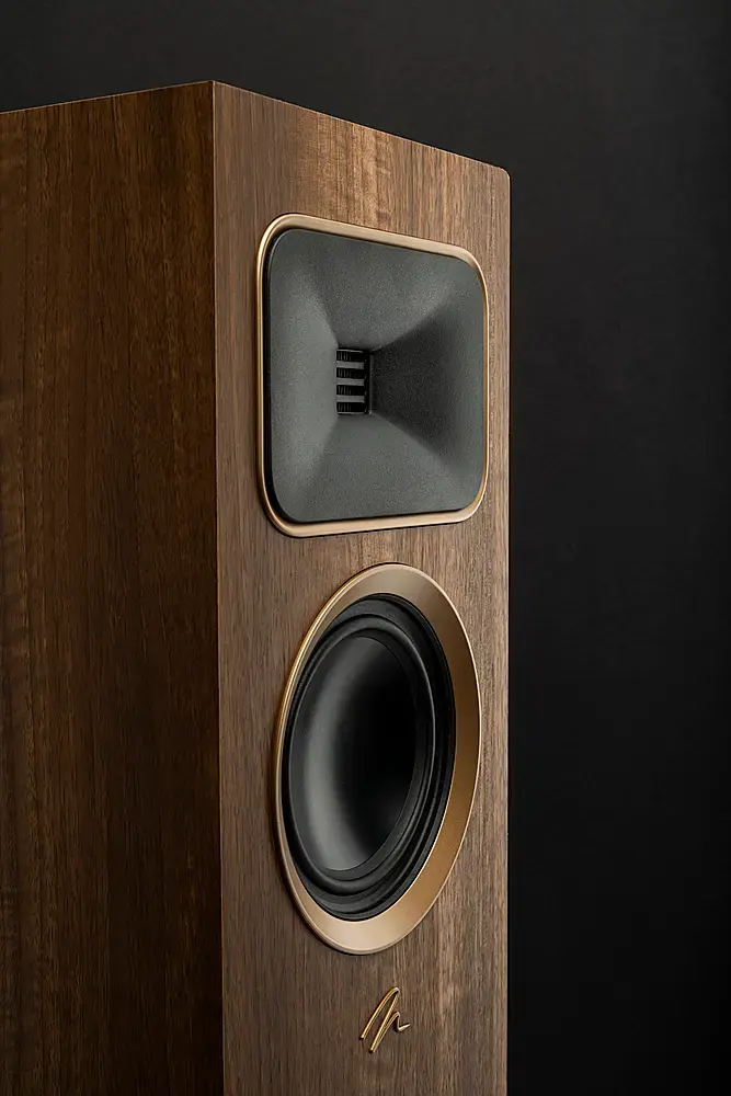 Alt View 15. MartinLogan - Motion Foundation F1 3-Way Floorstanding Speaker with 5.5” Midrange and Triple 5.5” Bass Drivers (Each) - Walnut.