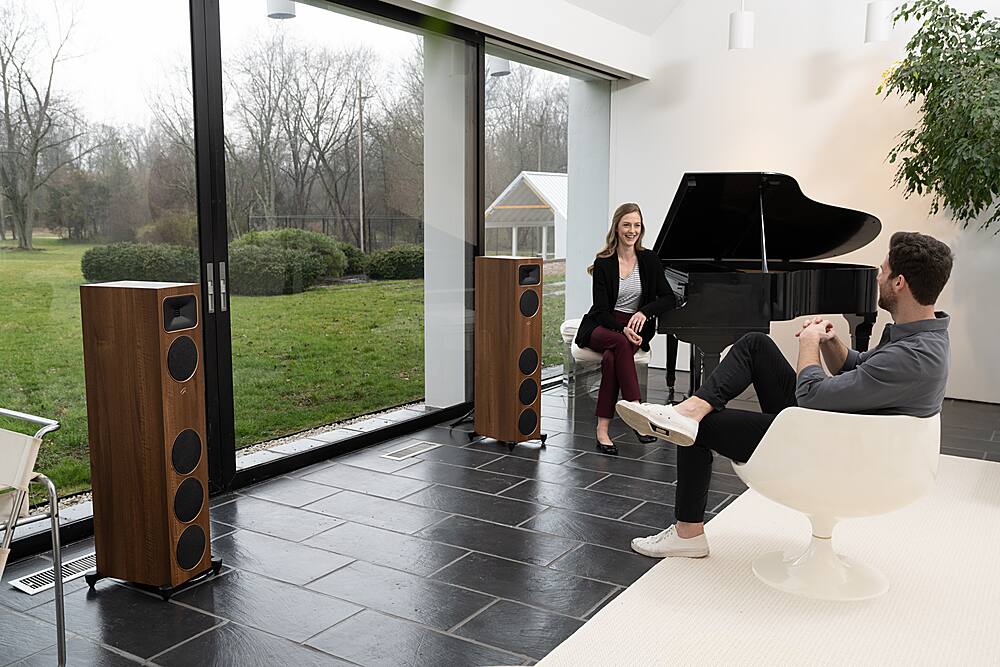 Alt View 24. MartinLogan - Motion Foundation F1 3-Way Floorstanding Speaker with 5.5” Midrange and Triple 5.5” Bass Drivers (Each) - Walnut.