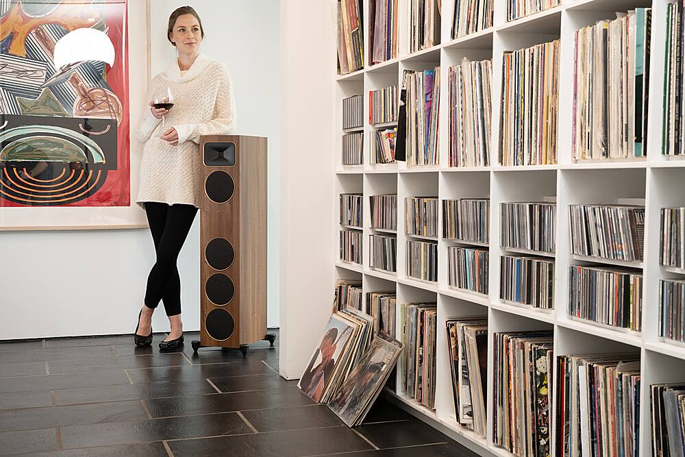 Alt View 29. MartinLogan - Motion Foundation F1 3-Way Floorstanding Speaker with 5.5” Midrange and Triple 5.5” Bass Drivers (Each) - Walnut.