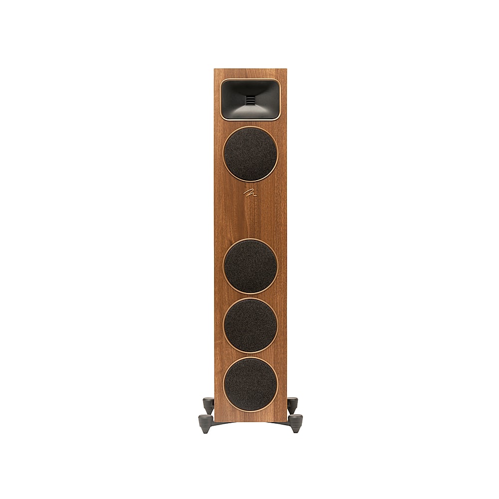 Left. MartinLogan - Motion Foundation F1 3-Way Floorstanding Speaker with 5.5” Midrange and Triple 5.5” Bass Drivers (Each) - Walnut.