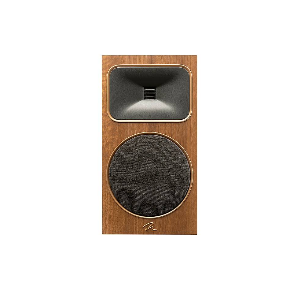 Left. MartinLogan - Motion Foundation B2 2-Way Bookshelf Speaker with 6.5” Midbass Driver (Each) - Walnut.