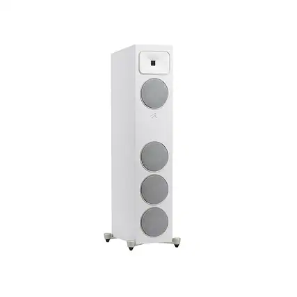 Front. MartinLogan - Motion Foundation F1 3-Way Floorstanding Speaker with 5.5” Midrange and Triple 5.5” Bass Drivers (Each) - Satin White.