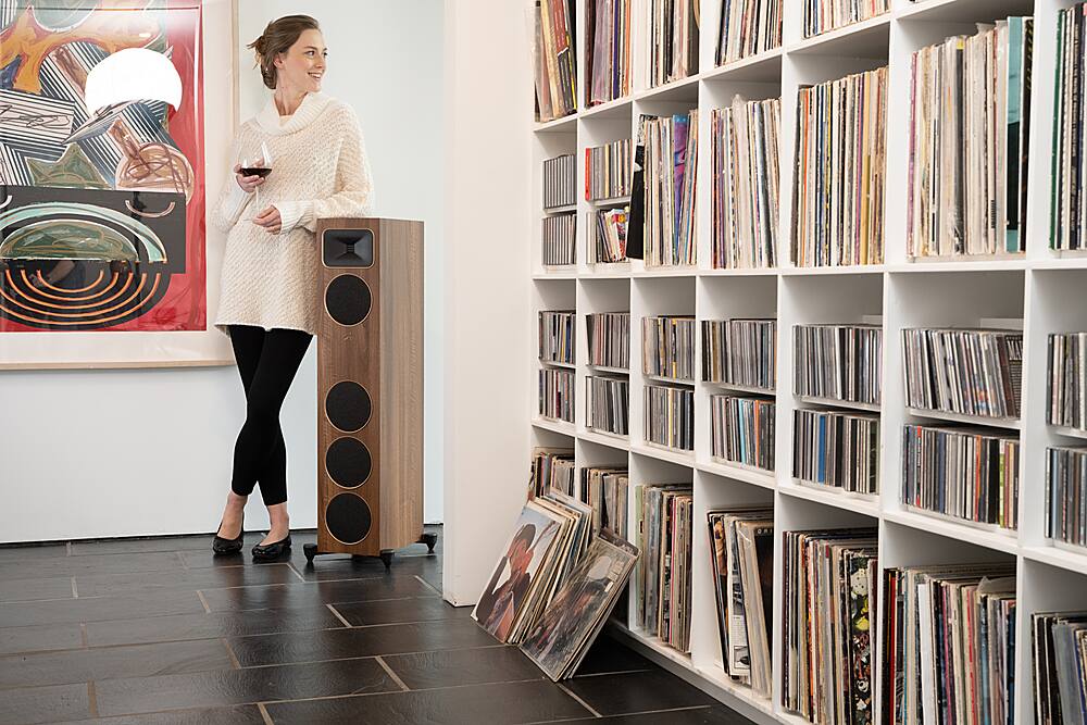 Alt View 27. MartinLogan - Motion Foundation F1 3-Way Floorstanding Speaker with 5.5” Midrange and Triple 5.5” Bass Drivers (Each) - Satin White.