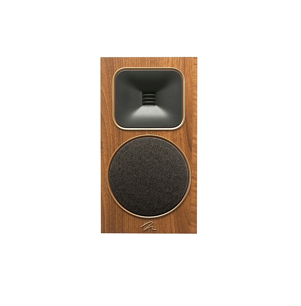Left. MartinLogan - Motion Foundation B1 2-Way Bookshelf Speaker with 5.5” Midbass Driver (Each) - Walnut.