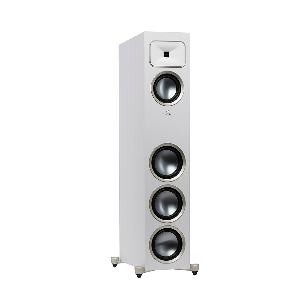 Angle. MartinLogan - Motion Foundation F2 3-Way Floorstanding Speaker with 5.5” Midrange and Triple 6.5” Bass Drivers (Each) - Satin White.