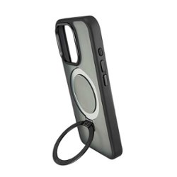 Insignia™ - Hard-Shell Case with MagSafe Kickstand for iPhone 15 Pro - Black - Front_Zoom