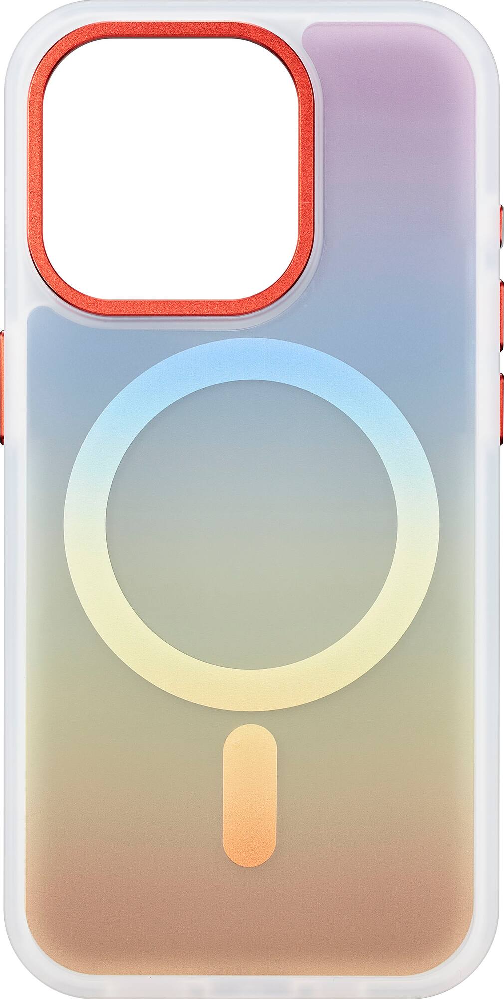 Zoom in on Angle Zoom. Insignia™ - Hard-Shell Case with MagSafe for iPhone 15 Pro Max - Orange Gradient.