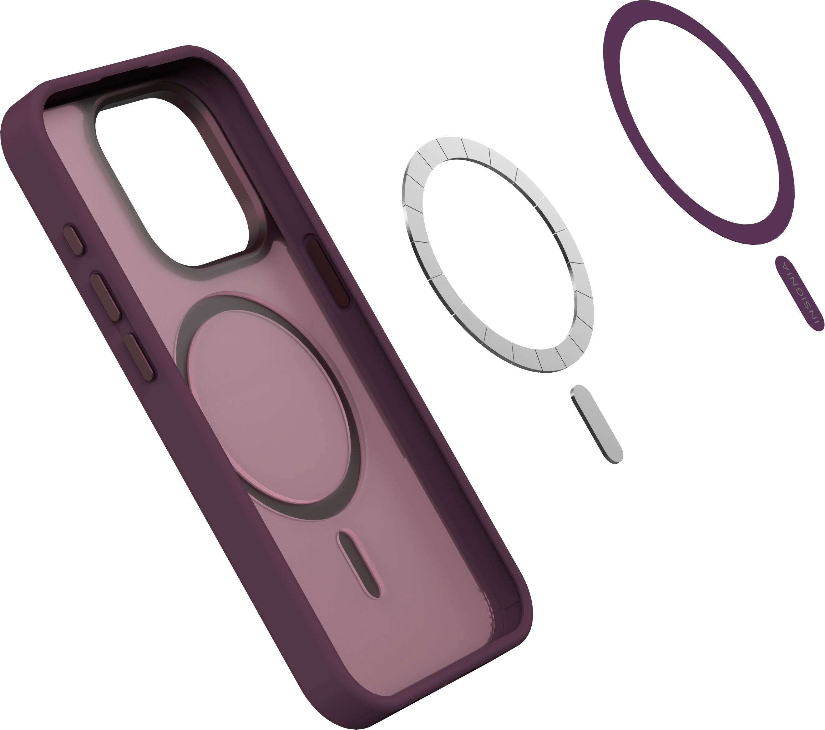 Alt View 2. Insignia™ - Hard-Shell Bumper Case with MagSafe for iPhone 15 Pro - Maroon.