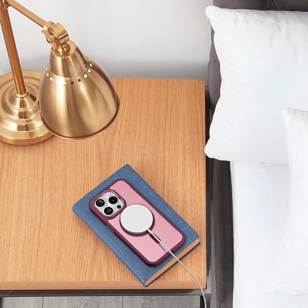 Alt View 12. Insignia™ - Hard-Shell Bumper Case with MagSafe for iPhone 15 Pro - Maroon.