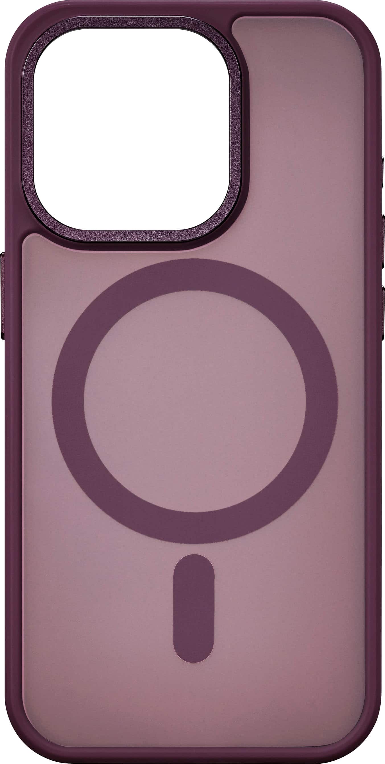 Angle. Insignia™ - Hard-Shell Bumper Case with MagSafe for iPhone 15 Pro - Maroon.