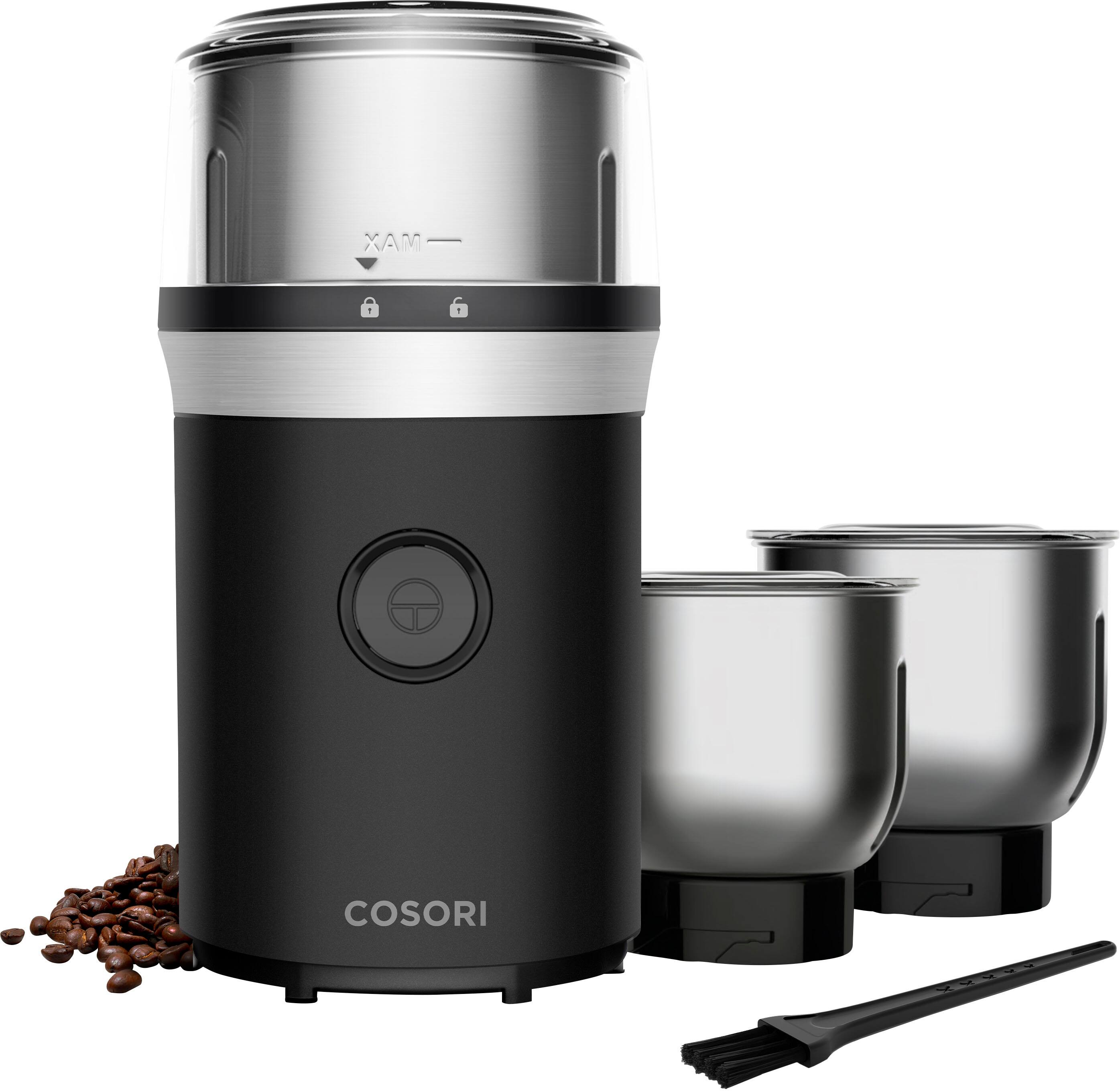 Front. Cosori - 2-in-1 Coffee Grinder - Black.