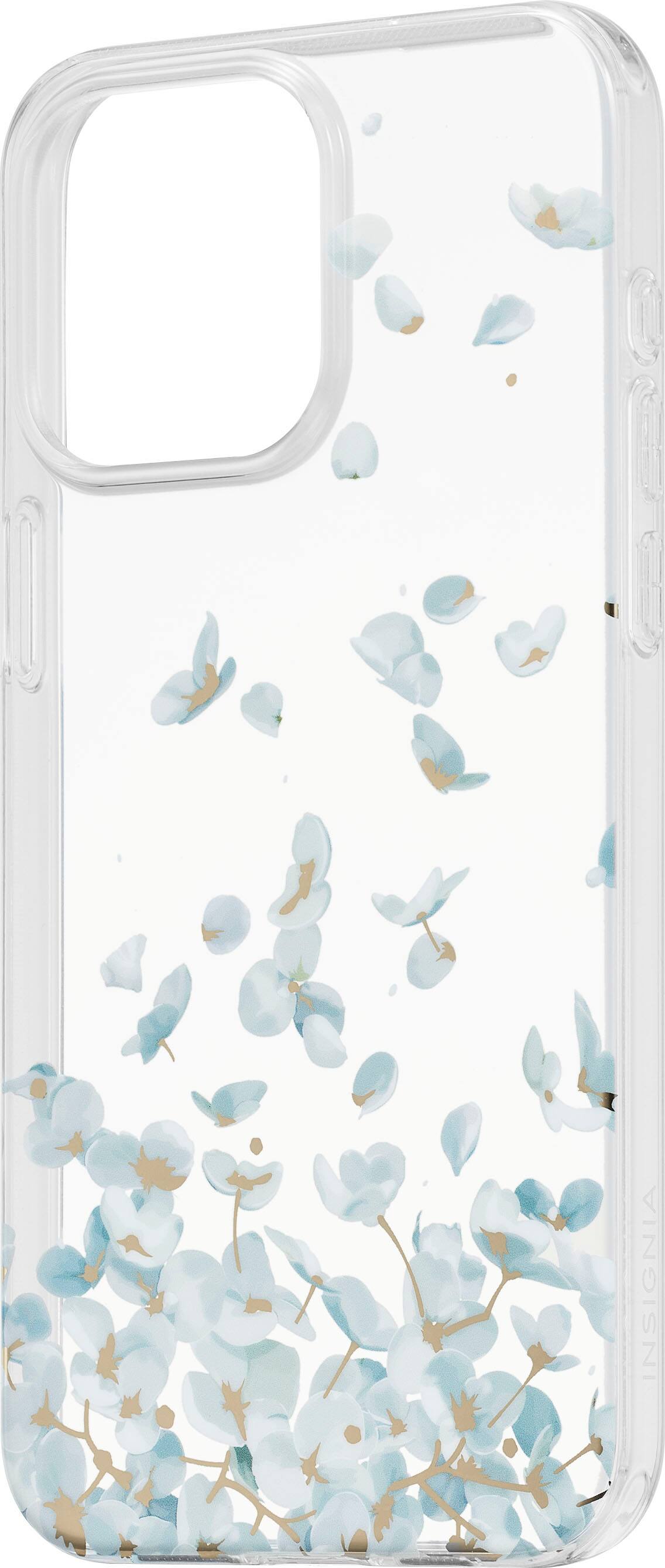 Left. Insignia™ - Hard-Shell Case for iPhone 15 Pro Max - Falling Flower.