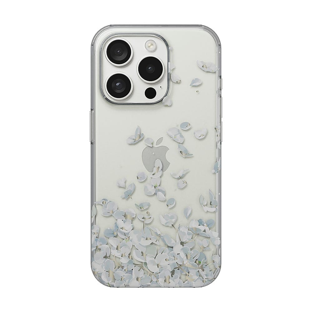 Front. Insignia™ - Hard-Shell Case for iPhone 15 Pro Max - Falling Flower.