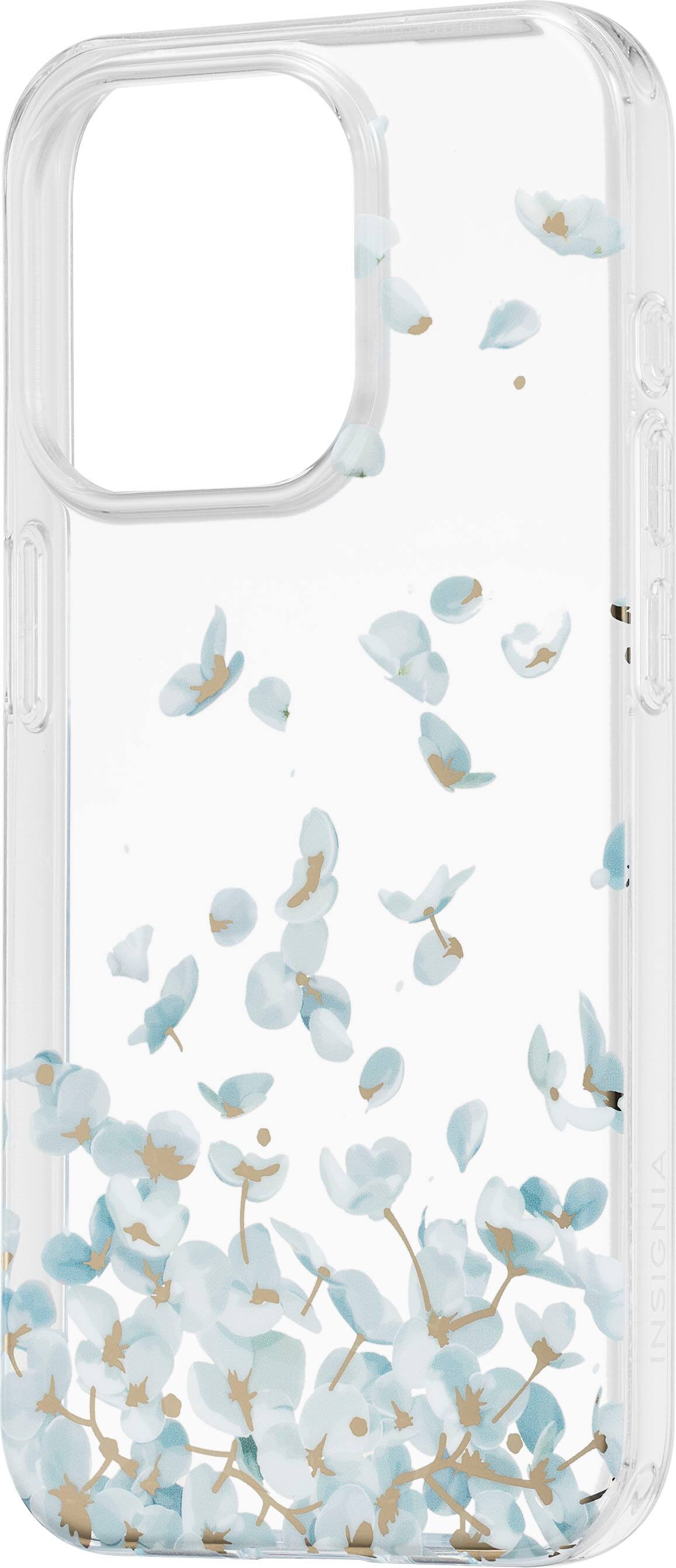 Left. Insignia™ - Hard-Shell Case for iPhone 15 Pro - Falling Flower.