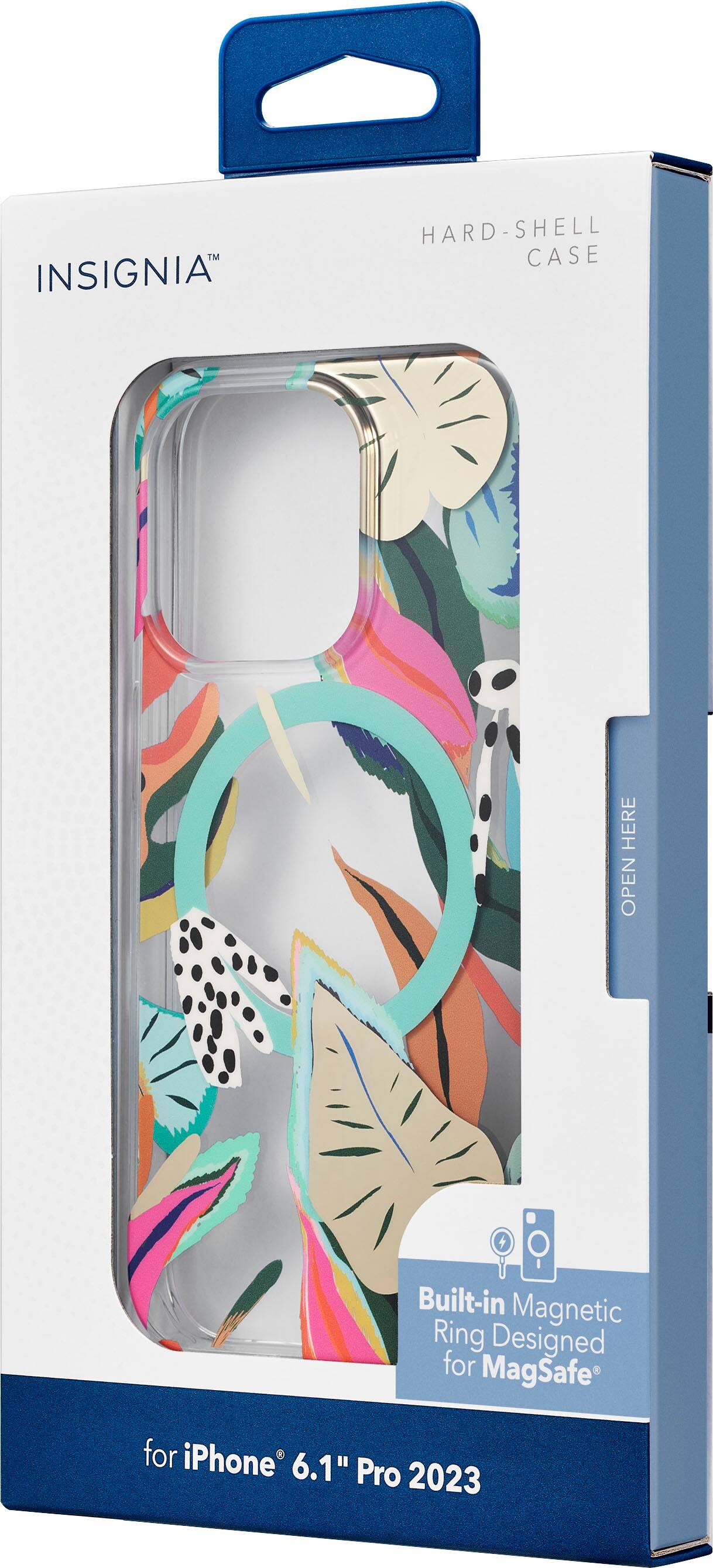 Alt View 16. Insignia™ - Hard-Shell Case with MagSafe for iPhone 15 Pro - Tropical Leaves Pattern.