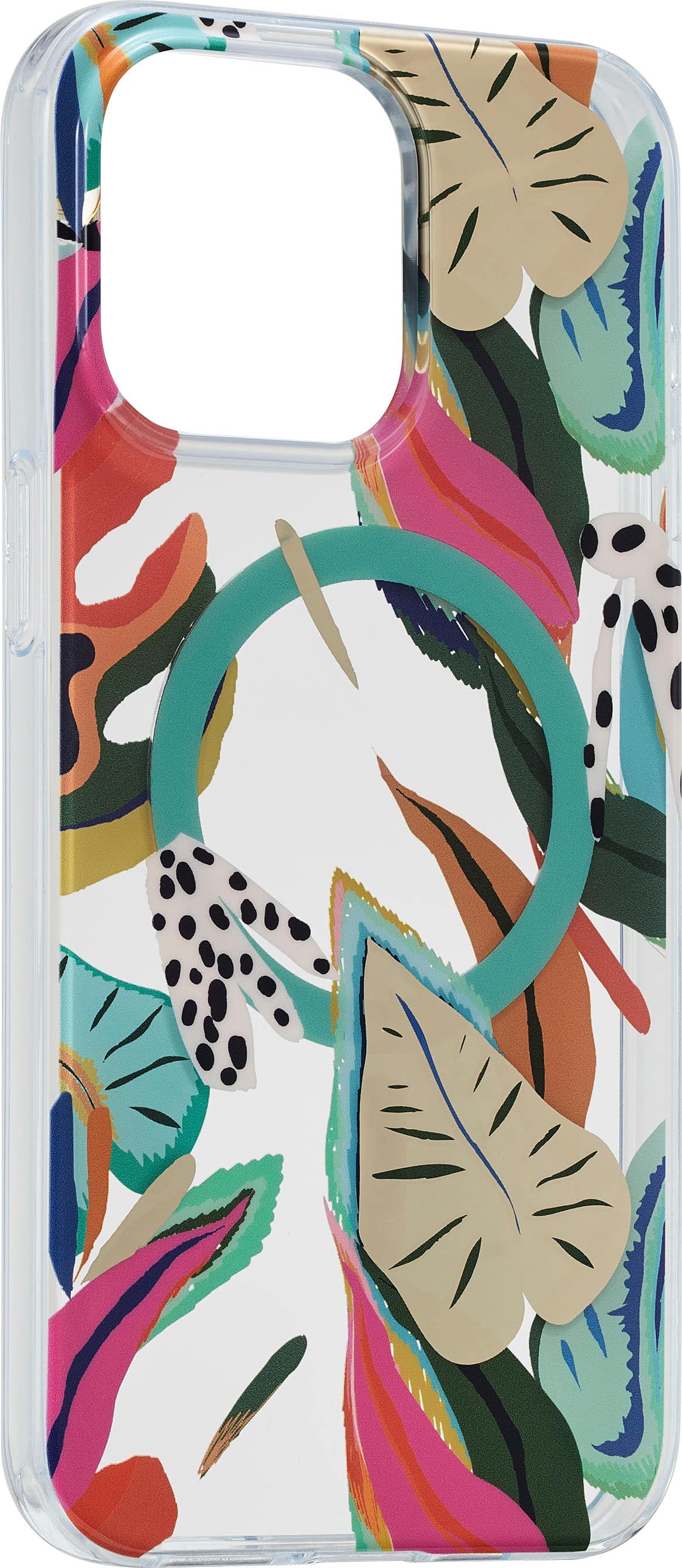 Alt View 15. Insignia™ - Hard-Shell Case with MagSafe for iPhone 15 Pro - Tropical Leaves Pattern.