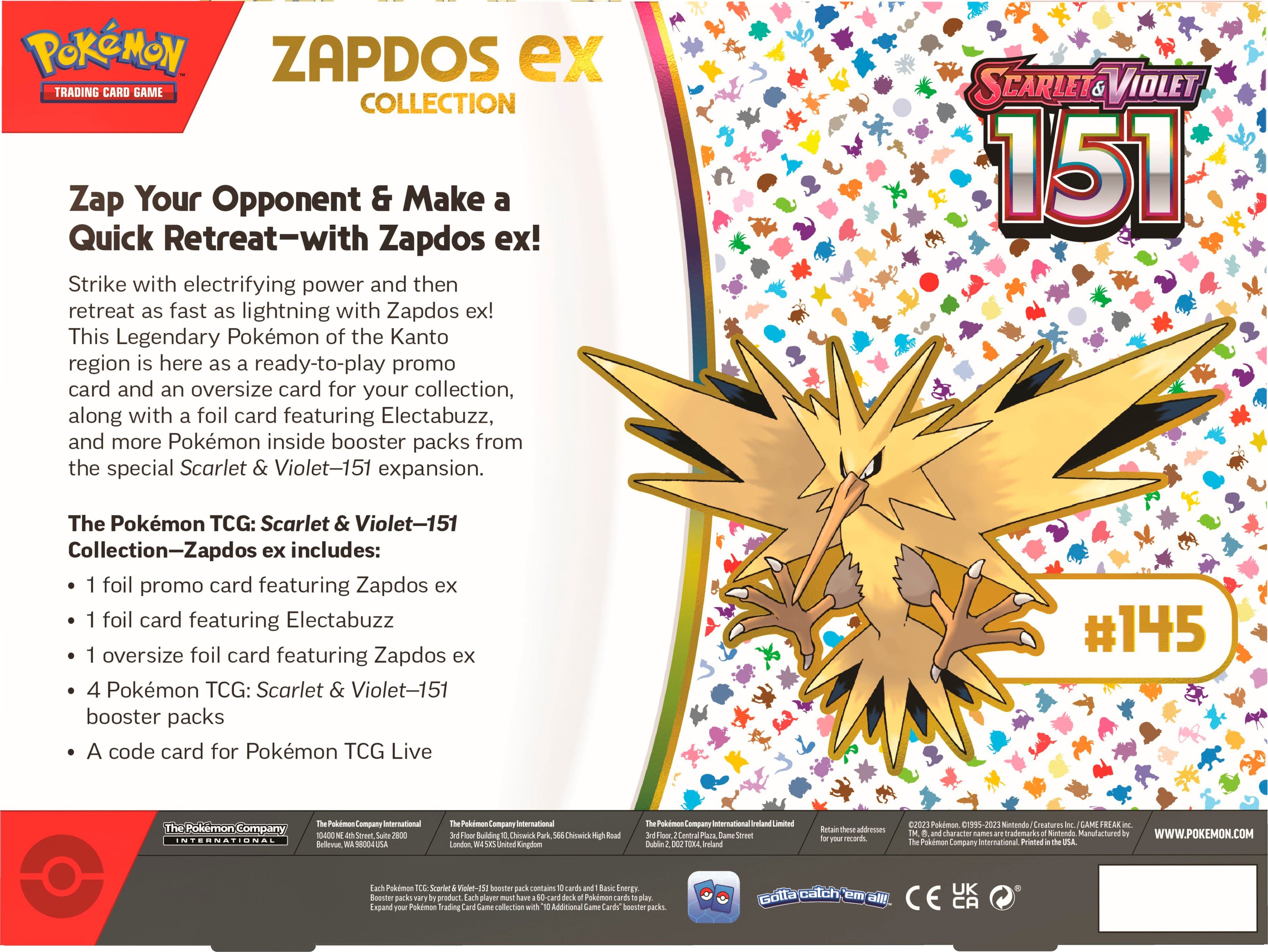 Alt View 15. Pokémon - Trading Card Game: 151 Zapdos ex Box.