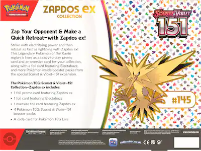 Pokmon Trading Card Game: 151 Zapdos ex Box 290-87313 - Best Buy Pokmon Trading Card Game: 151 Zapdos ex Box 290-87313 - Best Buy
