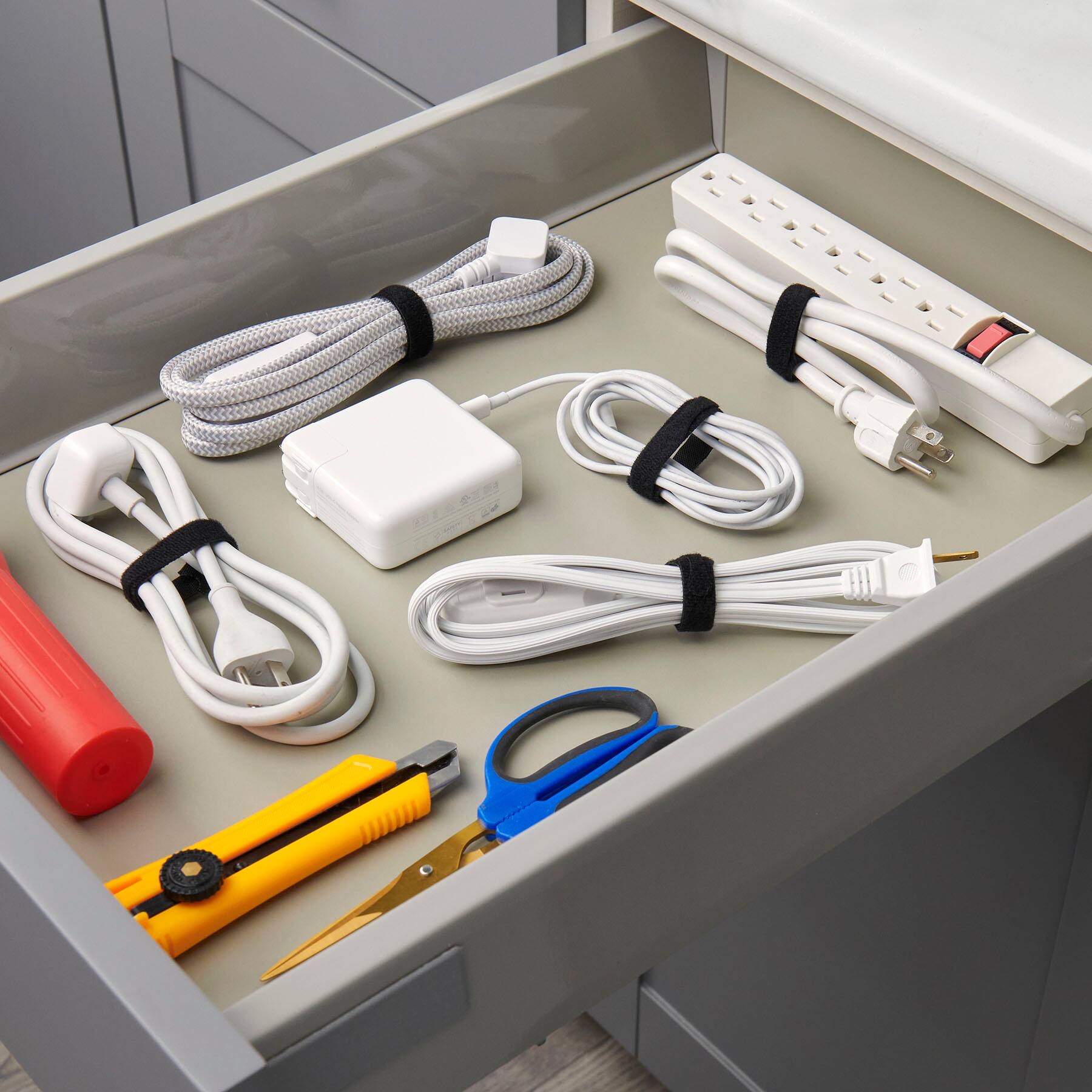 Alt View 1. Wrap-It Storage - Wrap-It Storage Self-Gripping Cable Ties Roll - 8-inch (50-Pack) Black - Reusable Hook and Loop Ties - Black.