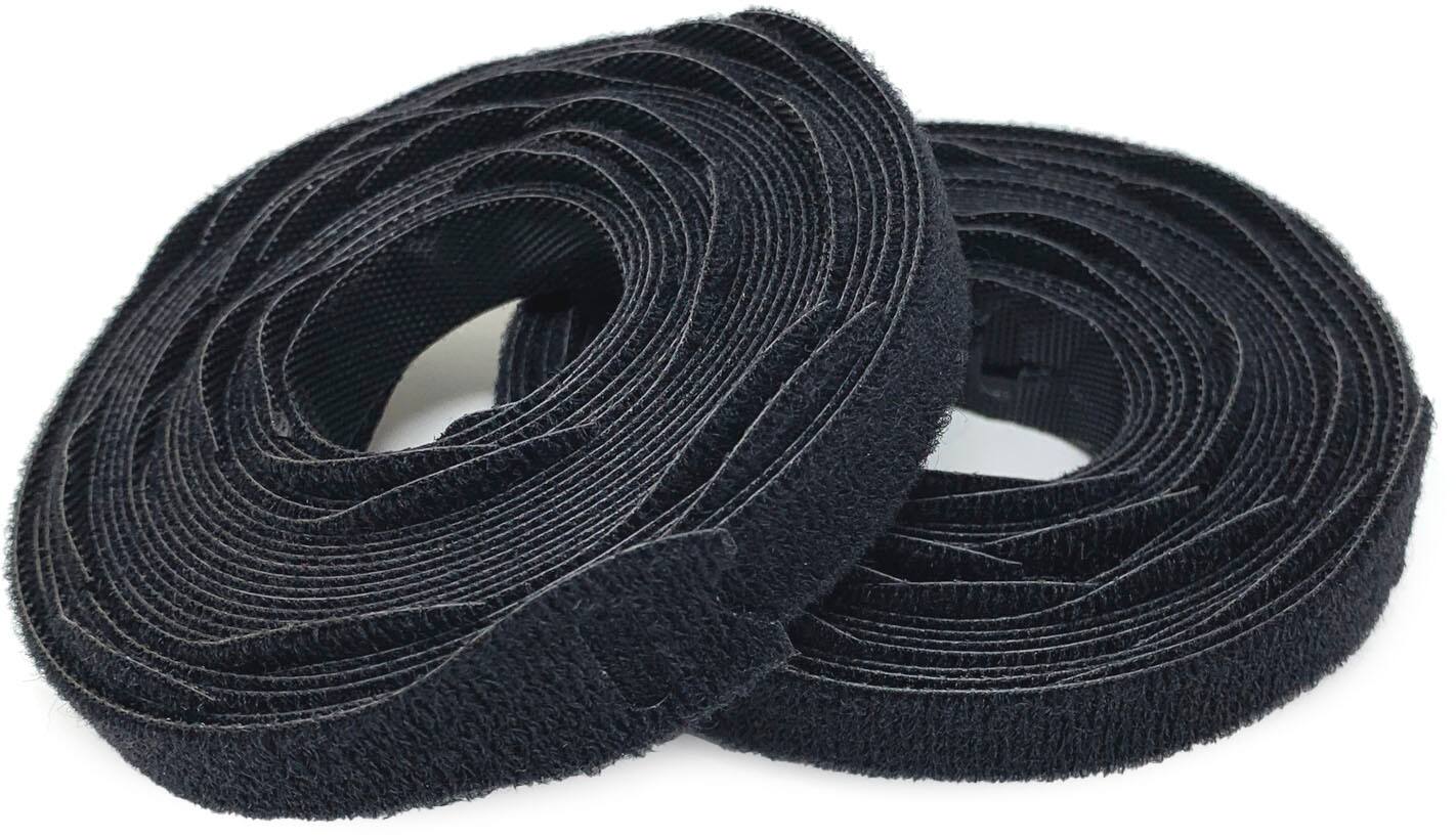 Left. Wrap-It Storage - Wrap-It Storage Self-Gripping Cable Ties Roll - 8-inch (50-Pack) Black - Reusable Hook and Loop Ties - Black.