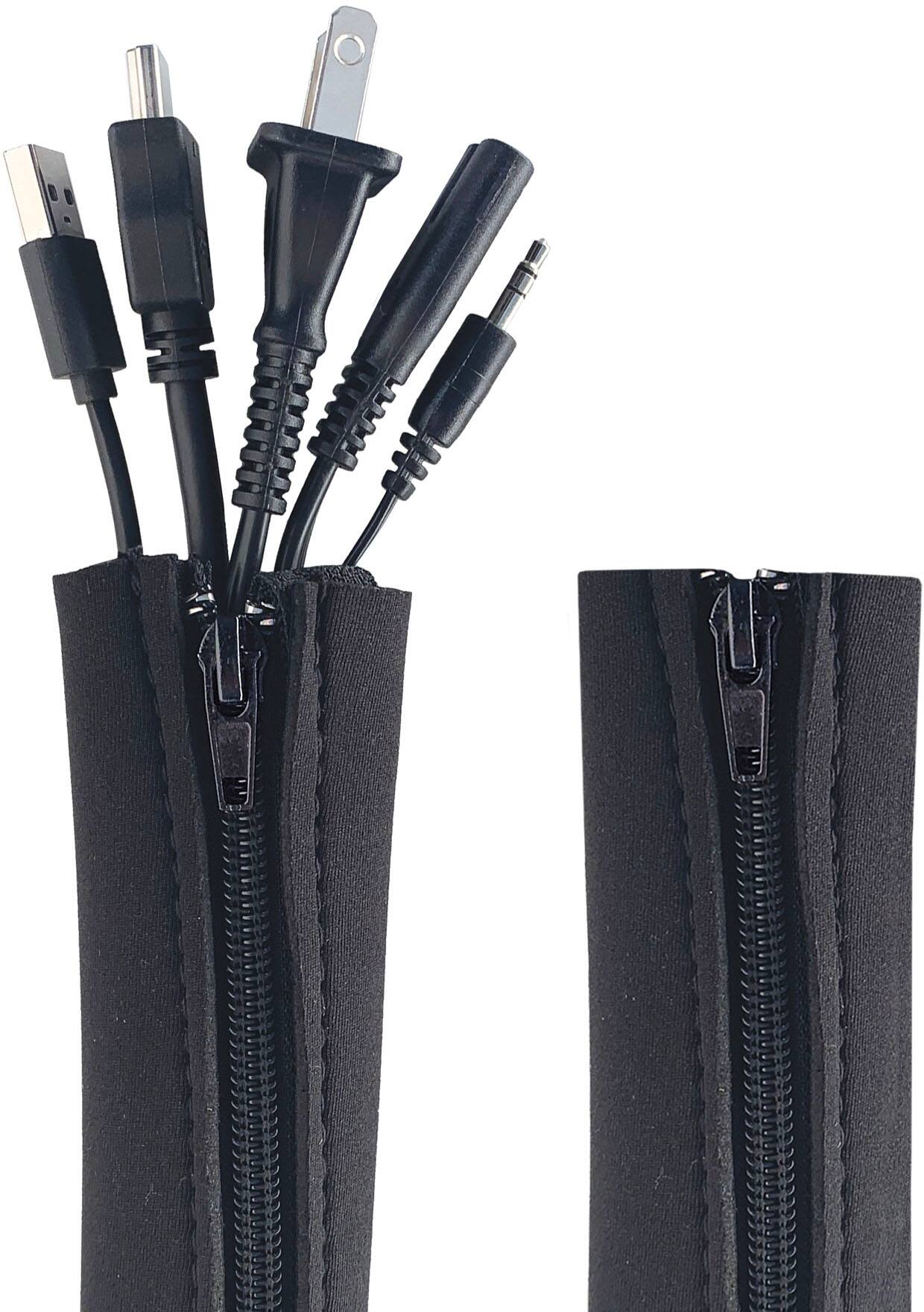 Left. Wrap-It Storage - Cable Sleeve - Black.