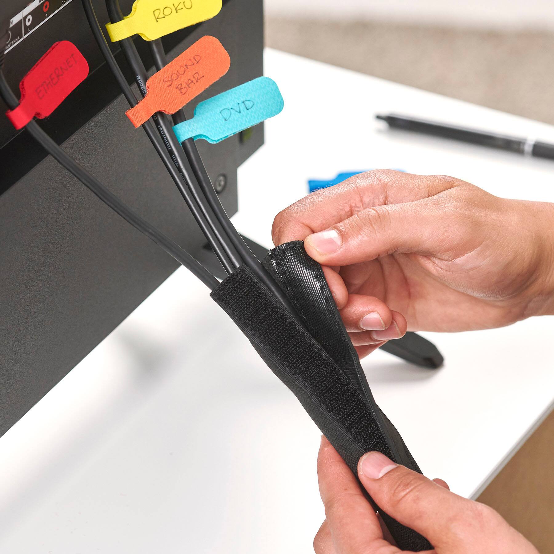 Alt View 15. Wrap-It Storage - Cable Sleeve - Black.