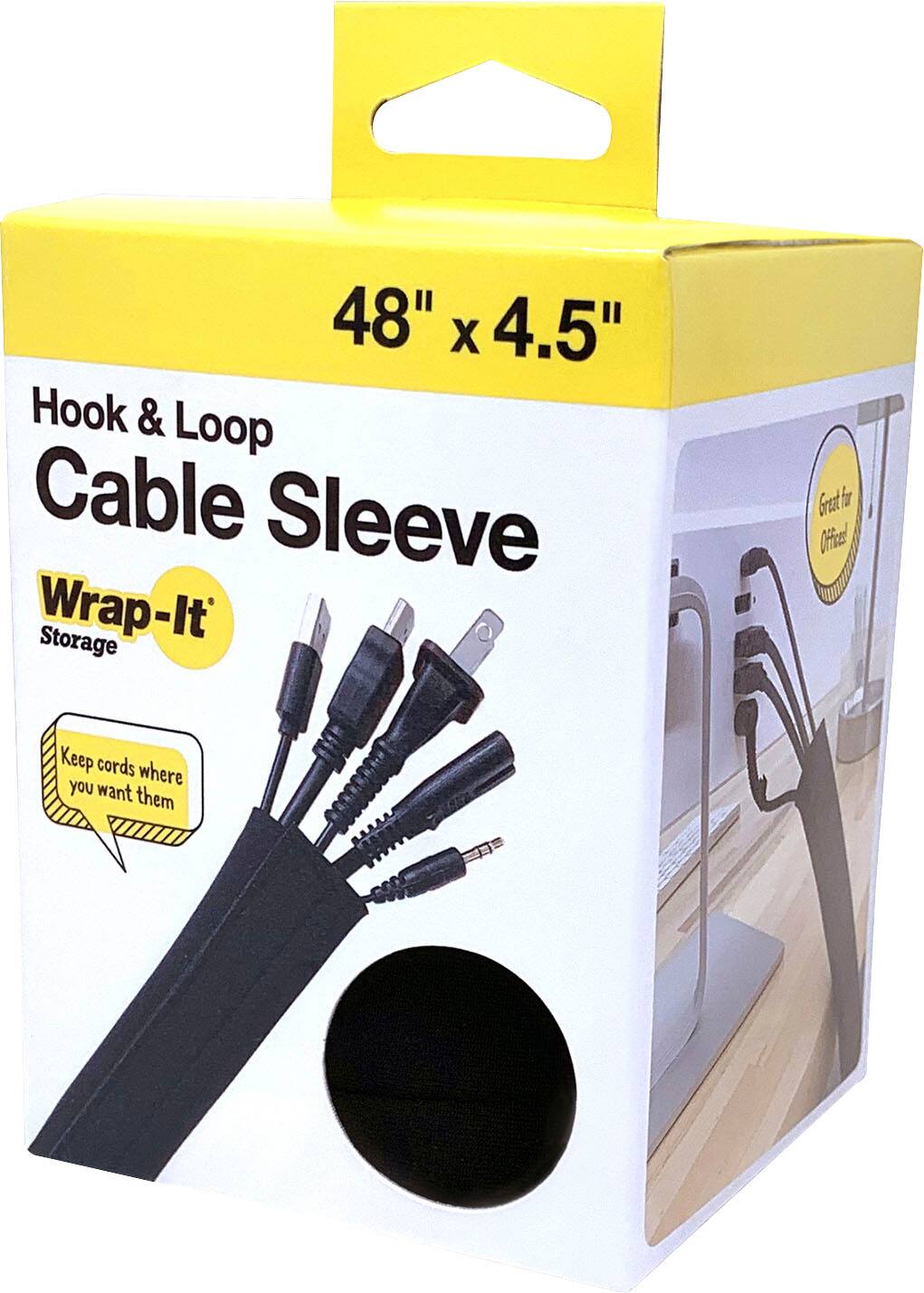Left. Wrap-It Storage - Cable Sleeve - Black.