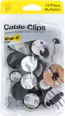 Angle. Wrap-It Storage - Cable Clips - Black.