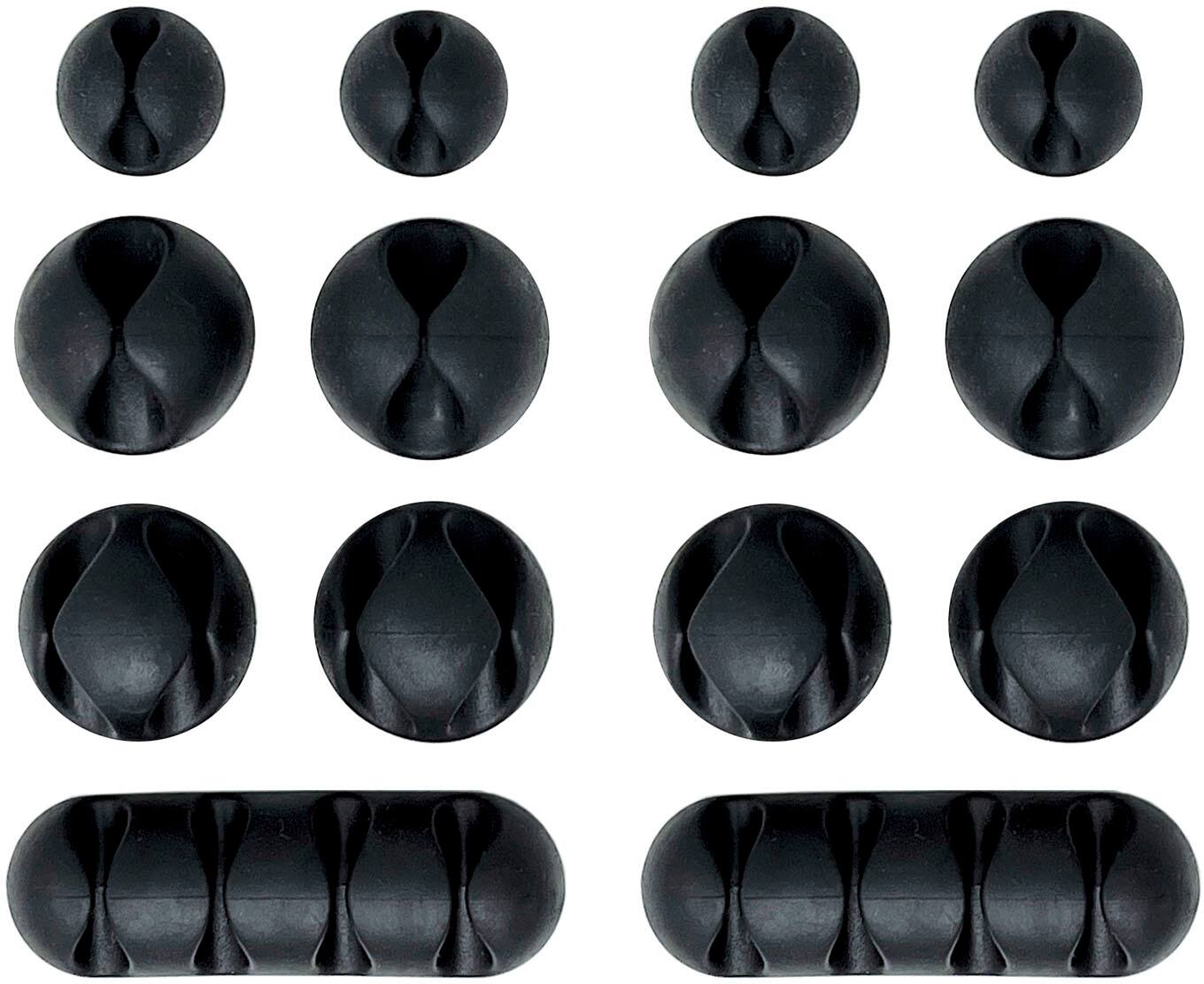 Left. Wrap-It Storage - Cable Clips - Black.