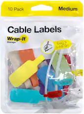 Angle. Wrap-It Storage - Cable Label - Assorted.