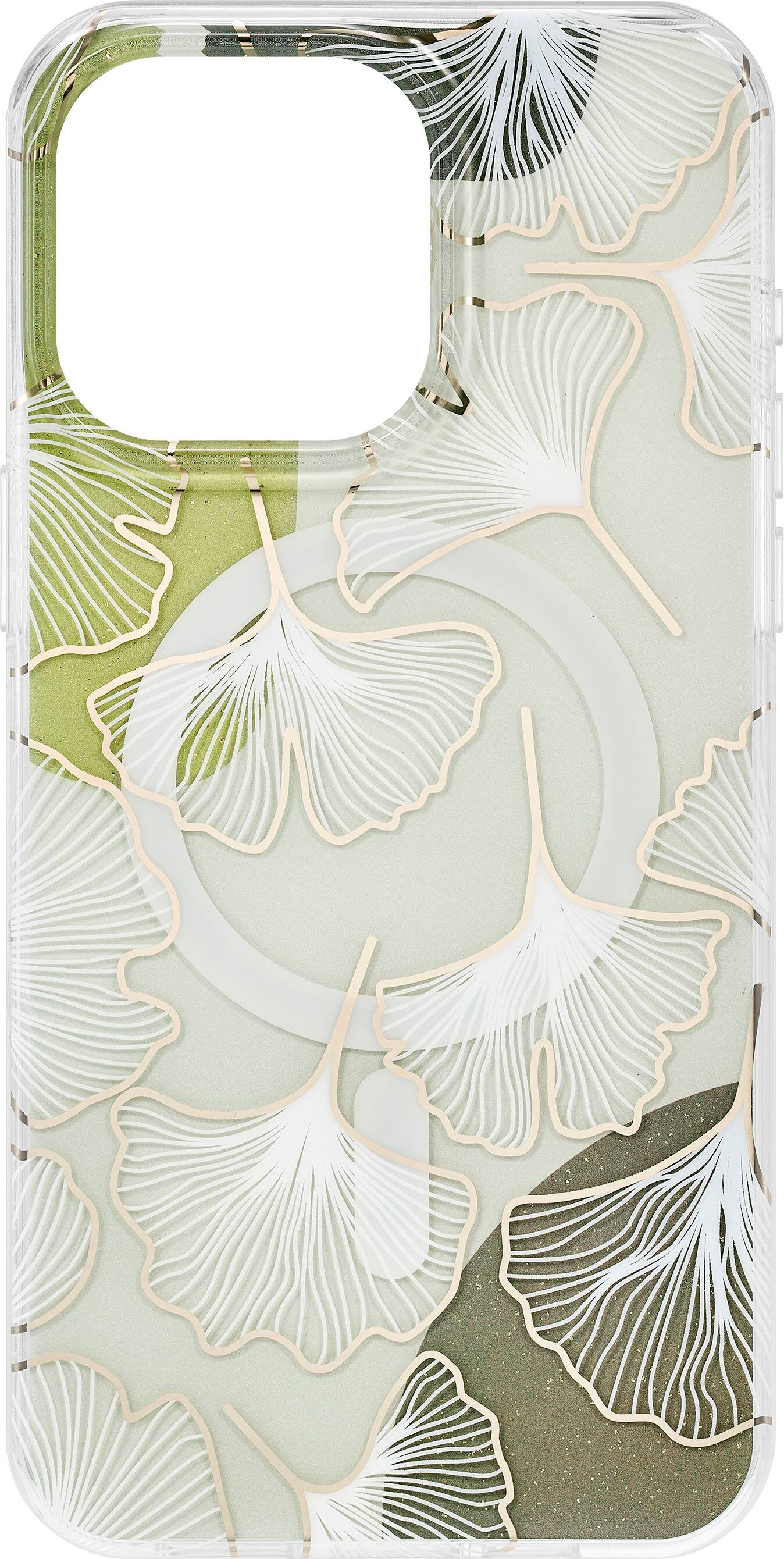 Angle. Insignia™ - Hard-Shell Case with MagSafe for iPhone 15 Pro Max - Fan Pattern.